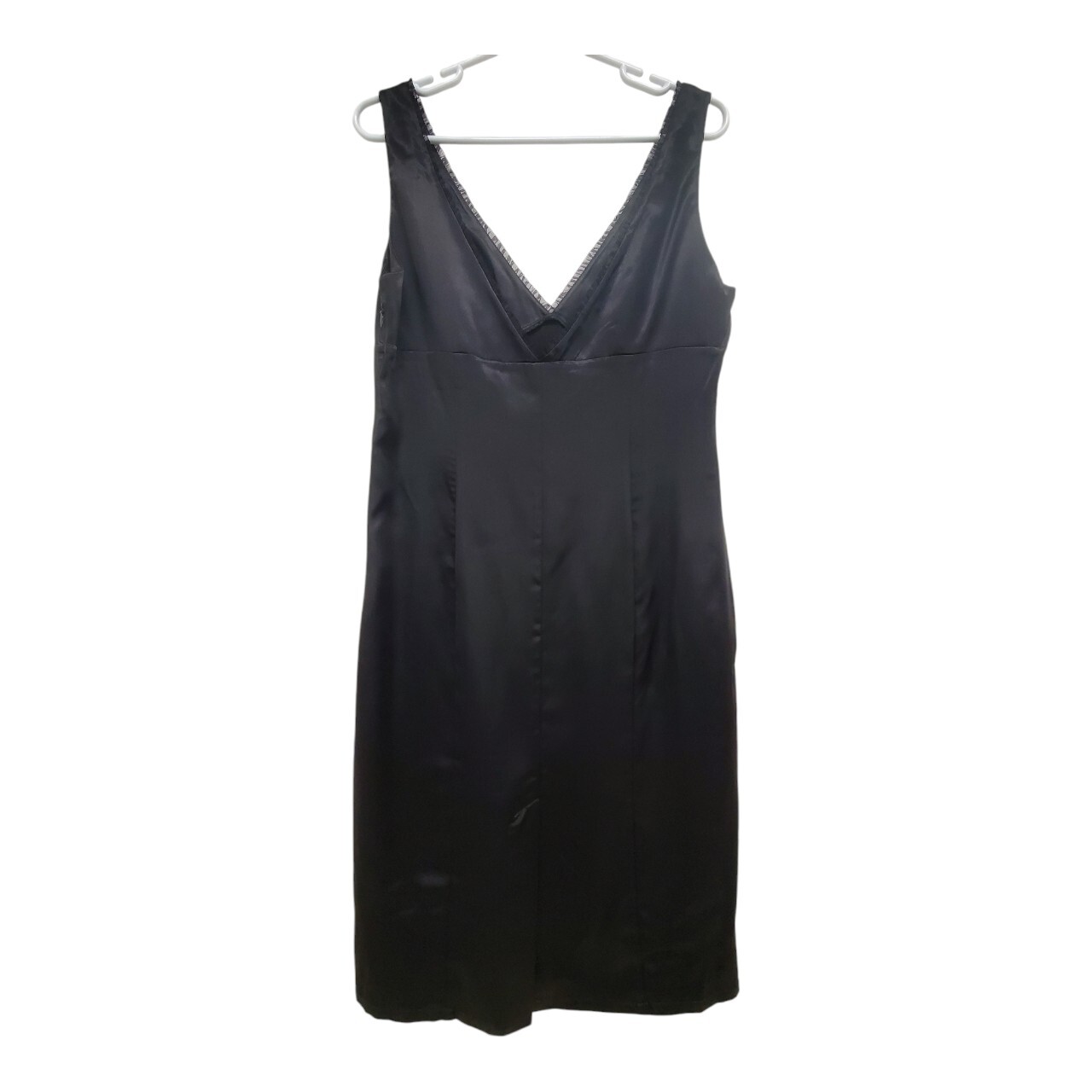 Sz 42 US 12 New Chic Star Little Black Dress Double V-Neck Simple Classic