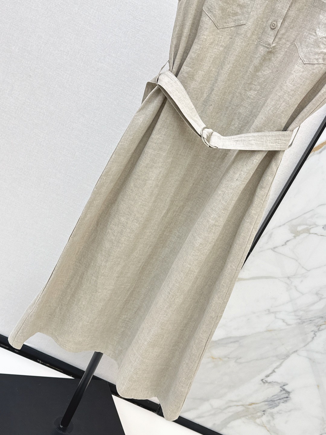 Brunello Cucinelli’s latest Spring/Summer Italian minimalist long linen dress