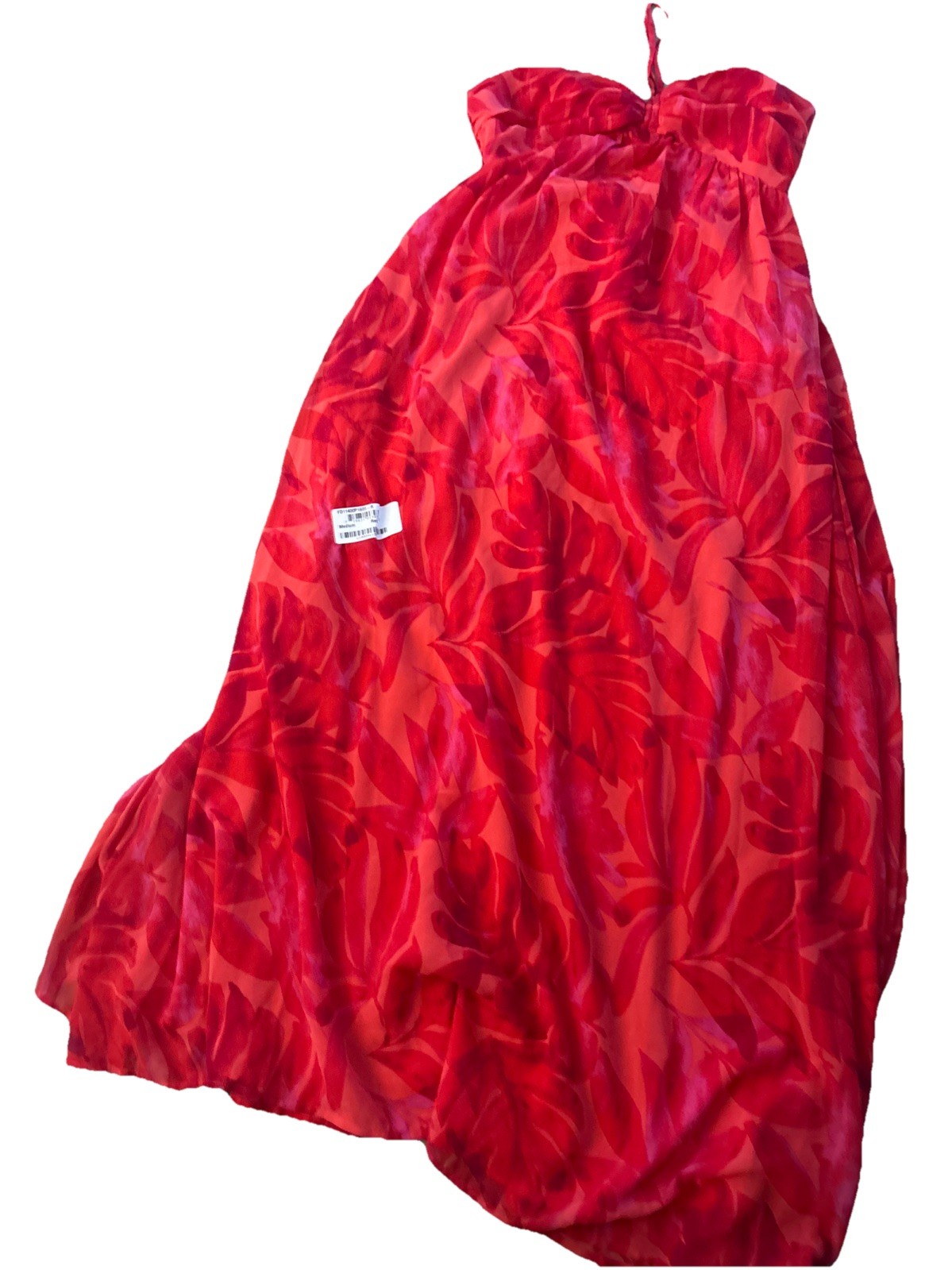 Dress Forum Red Tropical Print Straps Adjustable Maxi Dress Size M