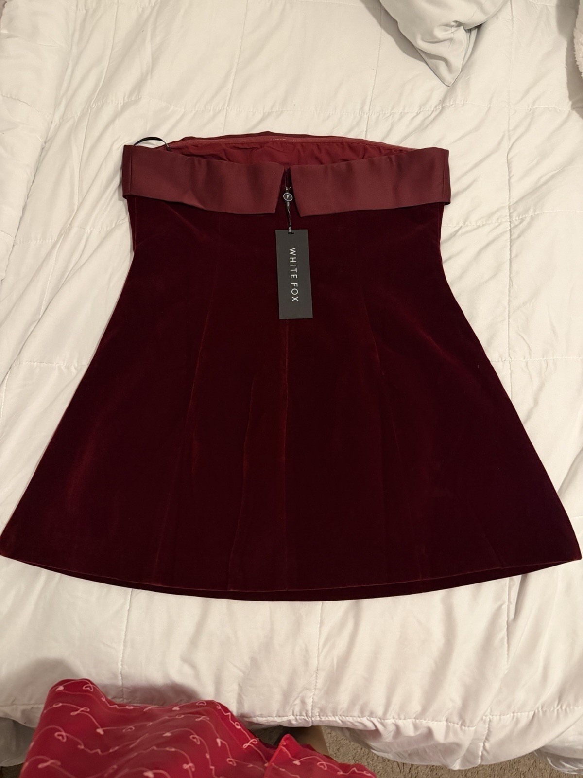 Let Loose Strapless Mini Dress Deep Red