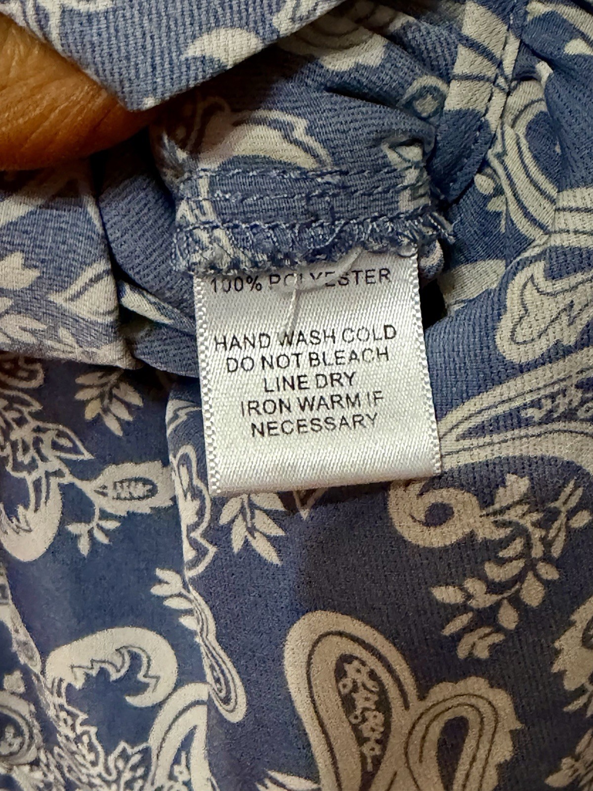 mittoshop Blue/White Paisley V-Neck Strappy Maxi Dress Pockets L
