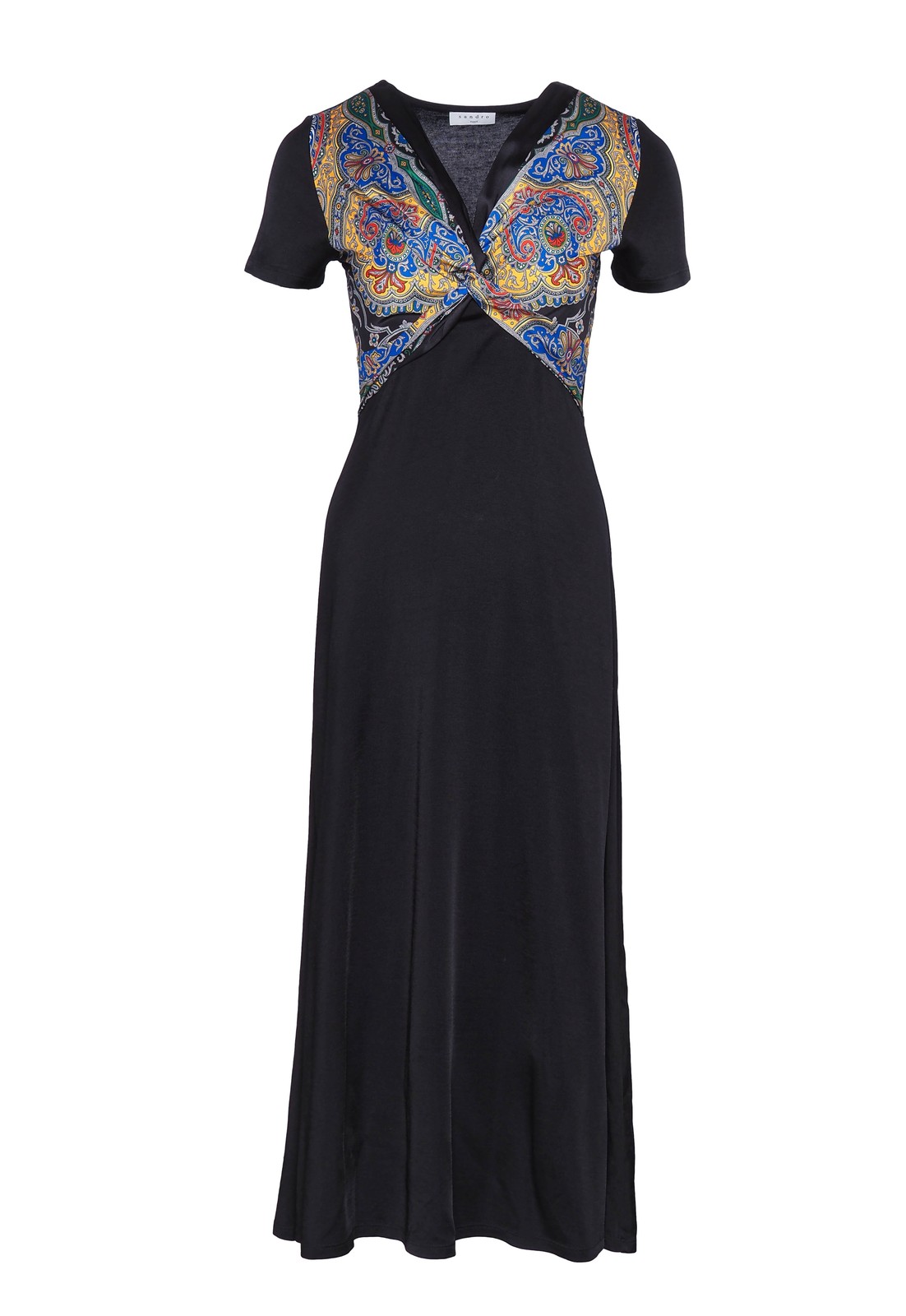 Sandro Paris women’s dress black short sleeve SFPRO00757 size 40 L