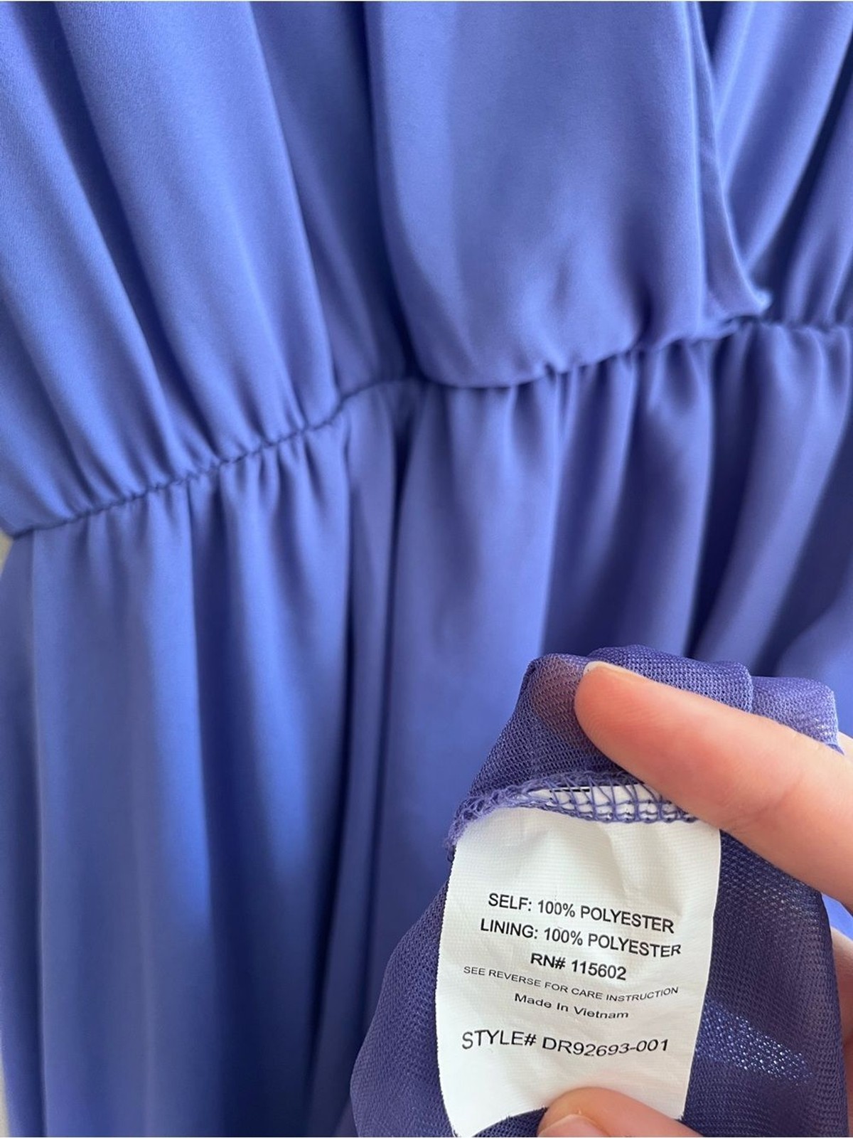 Lush V-Neck Flowy Wrap Front Periwinkle Mini Dress – Size S