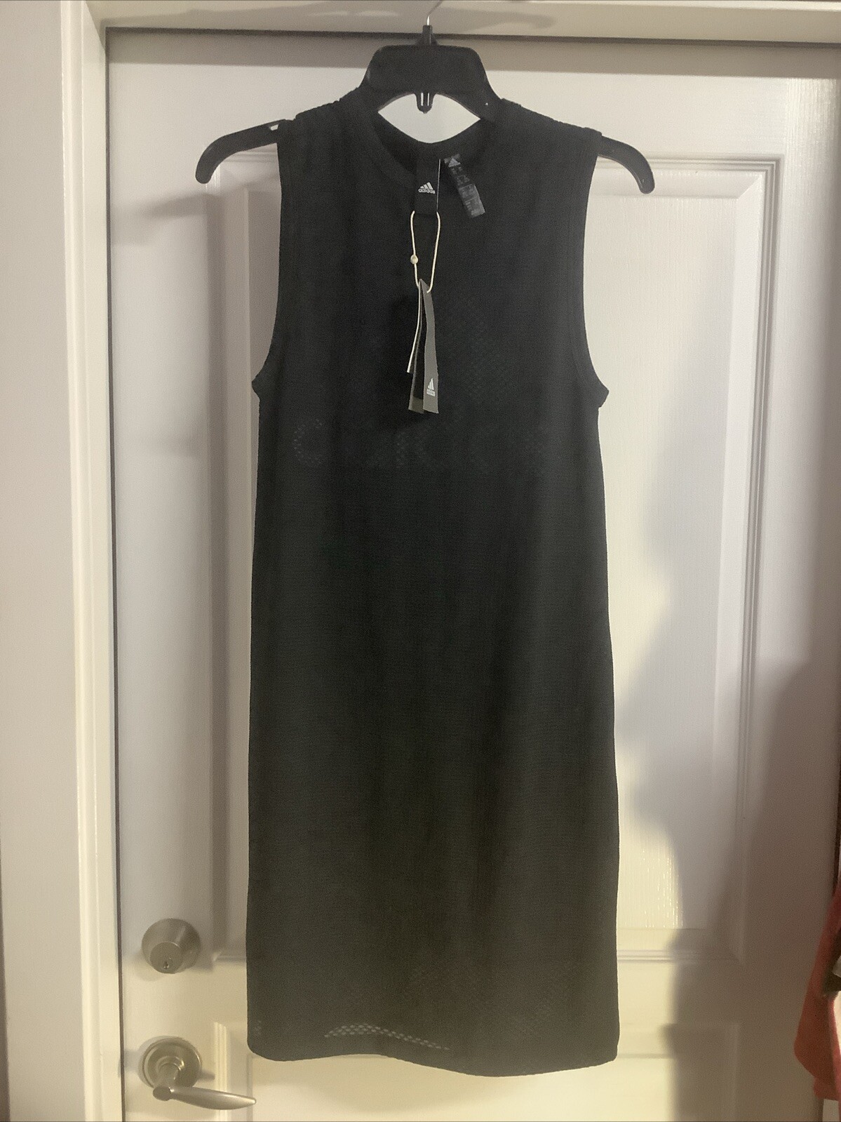 Adidas Black Mesh Logo Tank Dress W Sid Dress Q2 Dressentials Size 2XS *NEW*