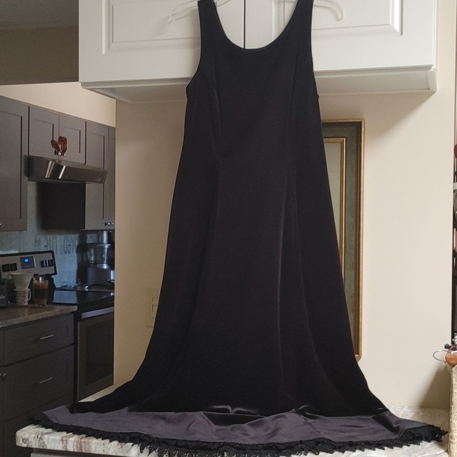 Vintage Coldwater Creek Black Velour Maxi Sleeveless Dress M