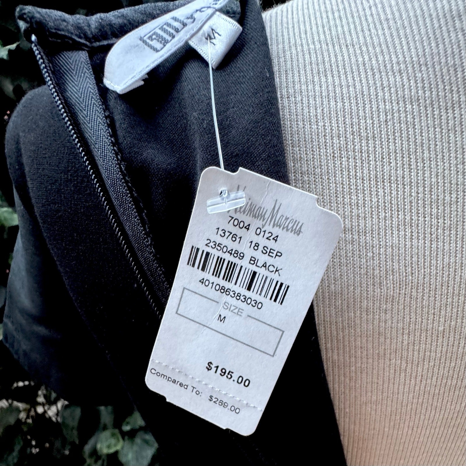 NWT My Tribe Mini Dress, Black Leather Shell, Stretch, Keyhole Round Neckline