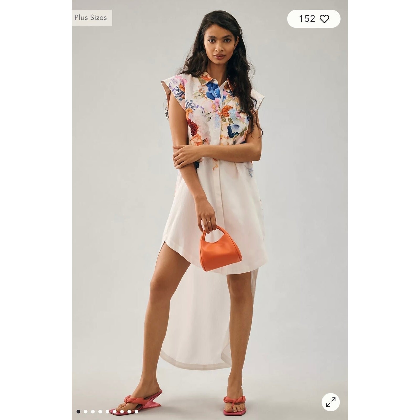 NWT❤️Anthro Maeve Floral High-Low Shirt Dress szM