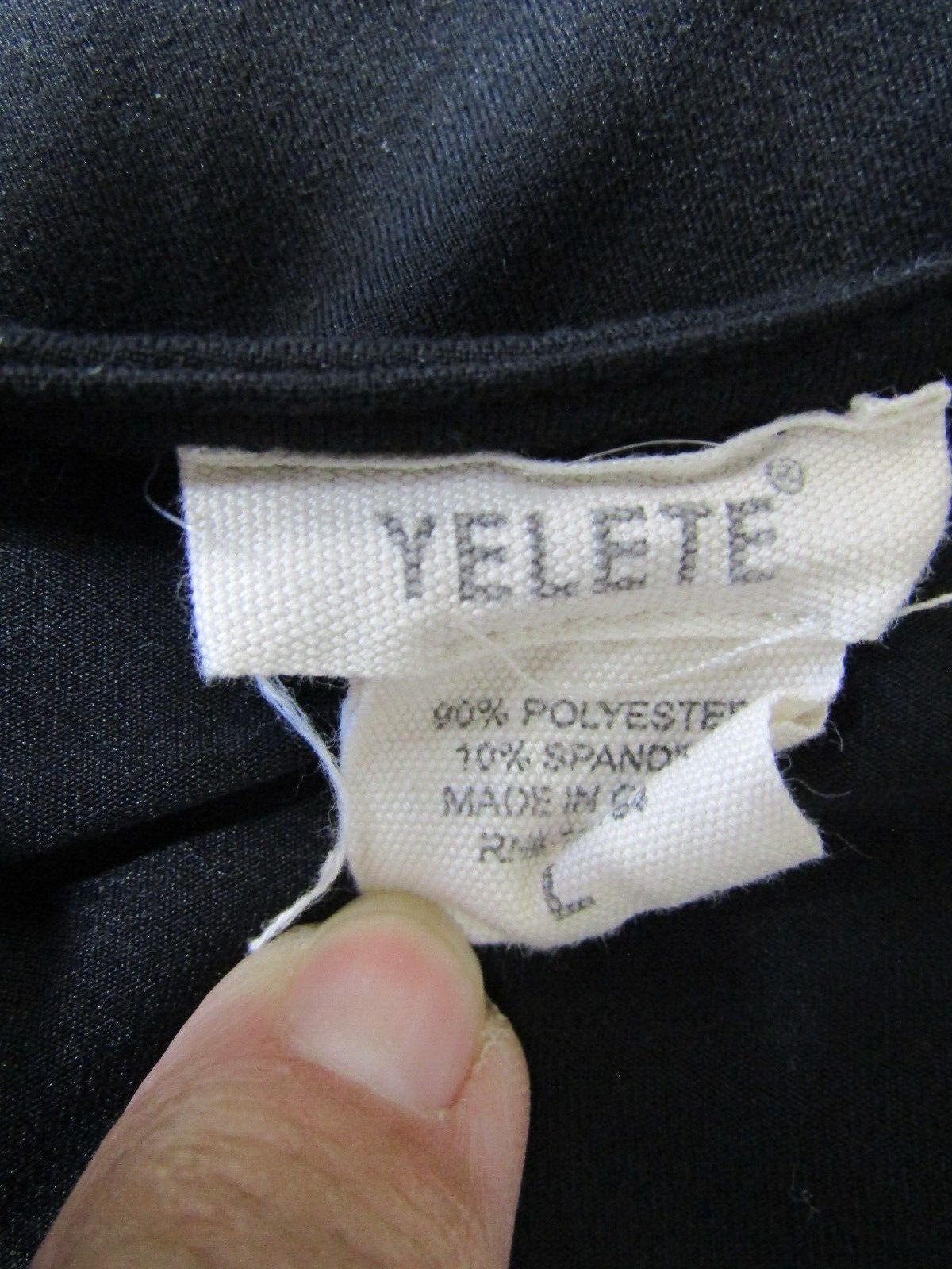 Yelete Polyester/Spandex Black Fitted Round Neck Dress Women’s Size L