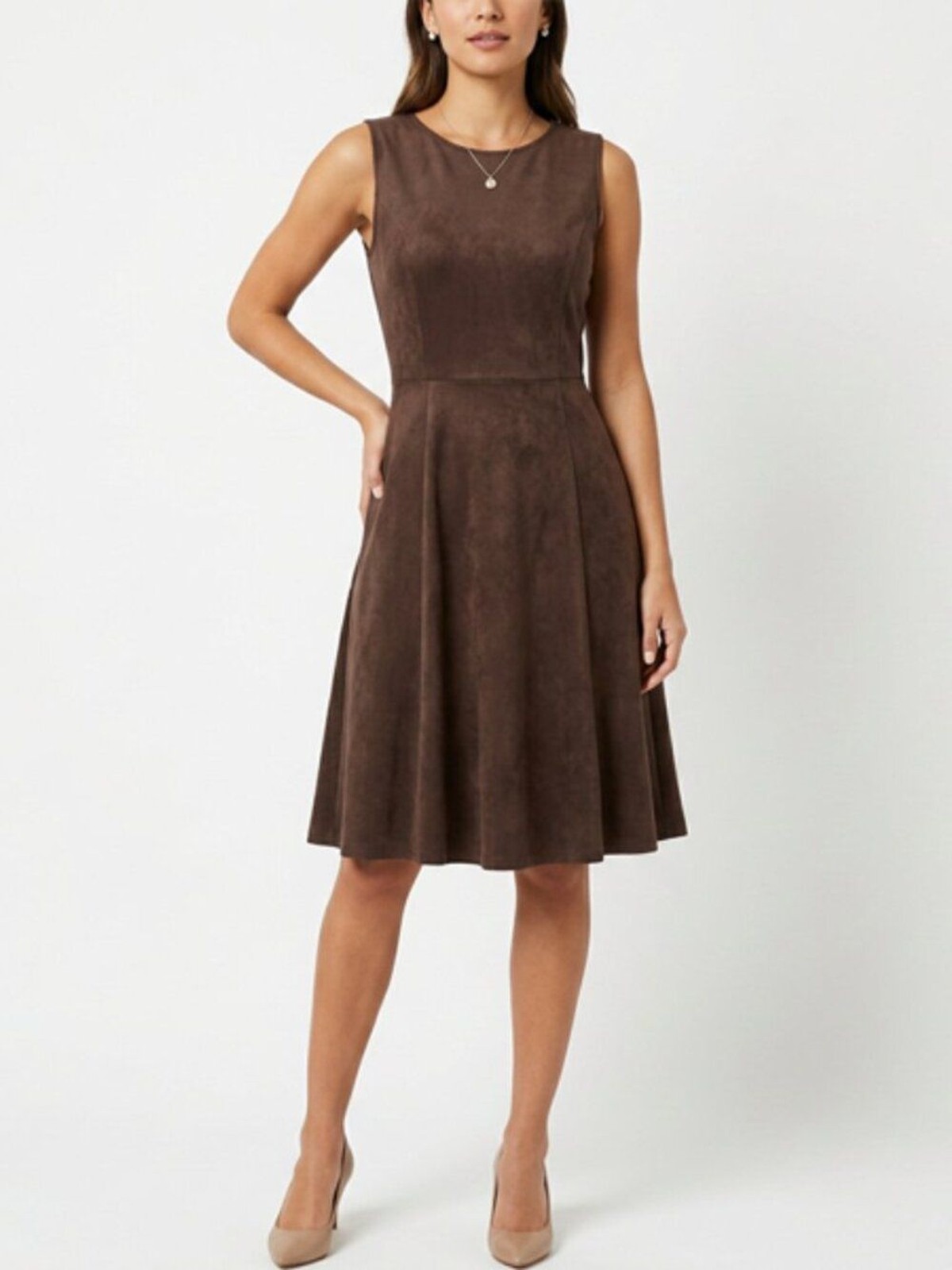 Philosophy Faux-Suede Fit & Flare Dress Size 10
