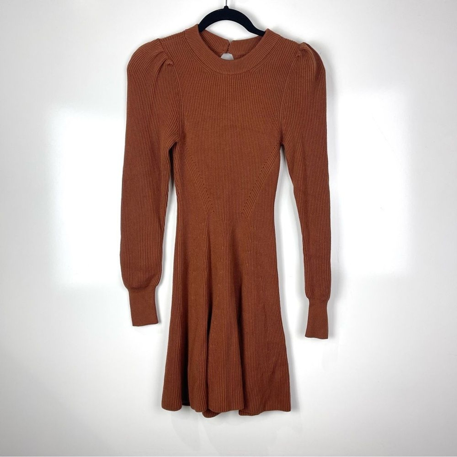 Abercrombie & Fitch Ribbed Knit Sweater Dress NWT Long Sleeve Brown Size XS