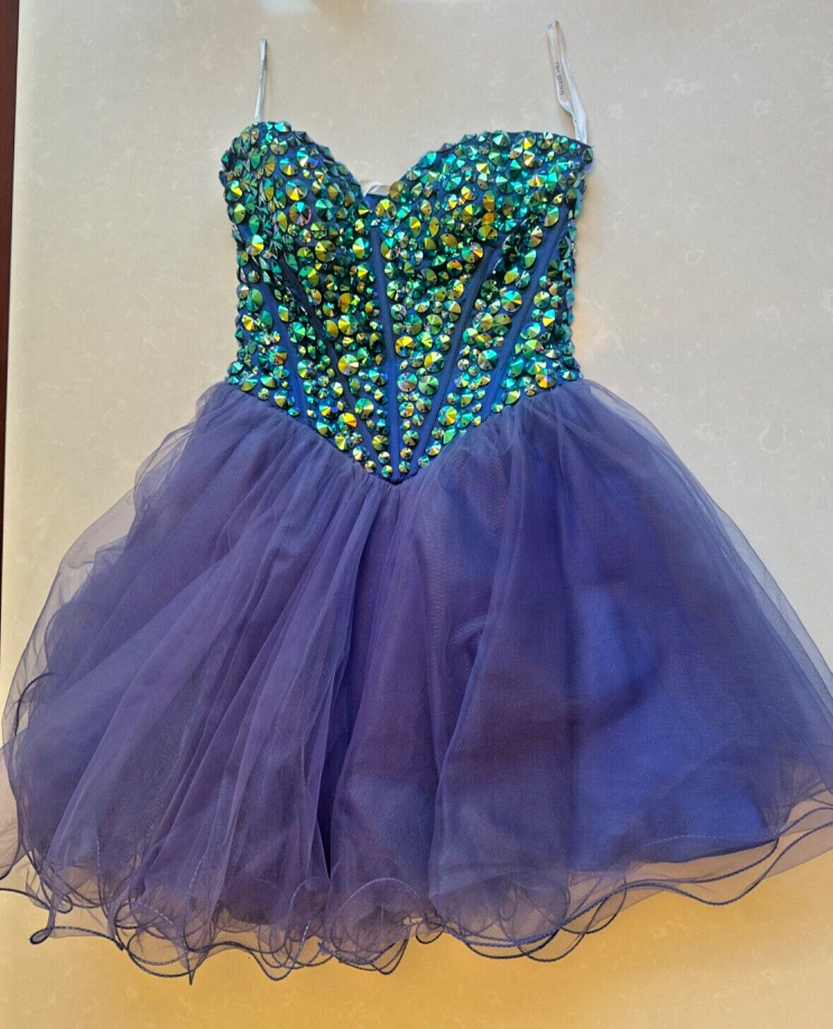 Womens Sherri Hill Purple Dress with Jeweled Corset – Glamorous Fun for Prom