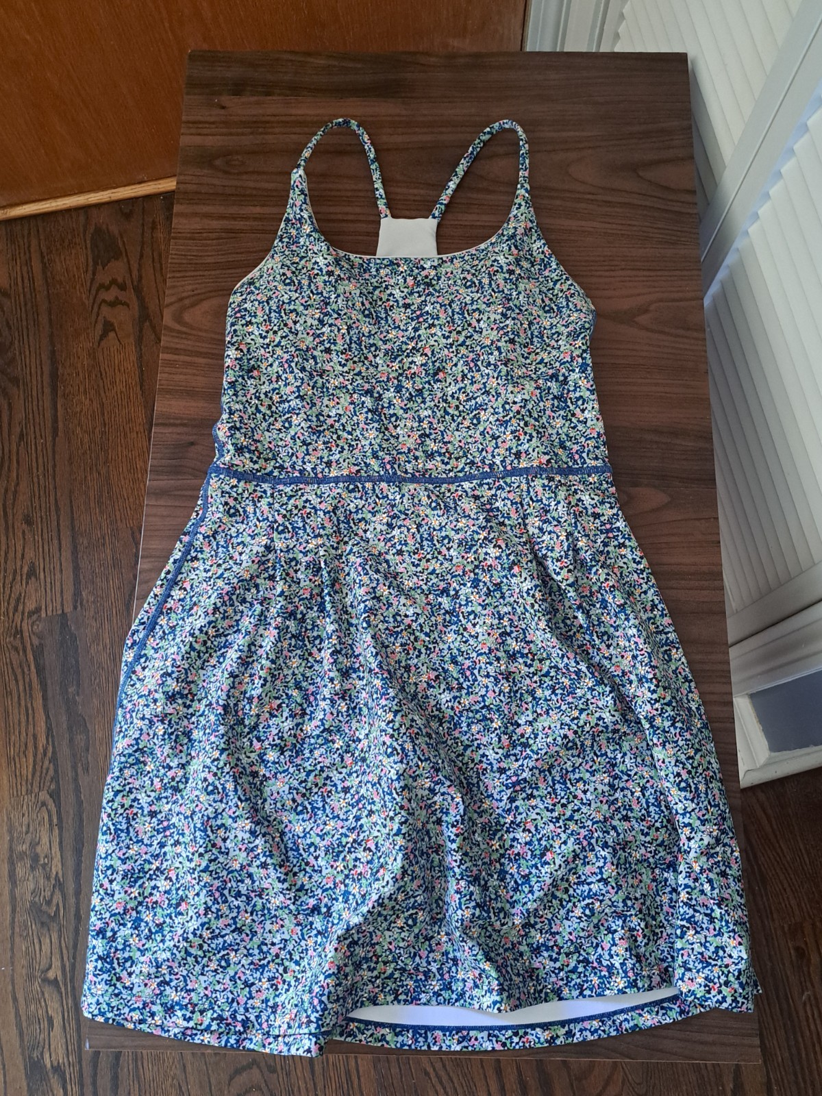 Sage Collective Tennis Dress , Teal Green With Flower Design, Size SMALL