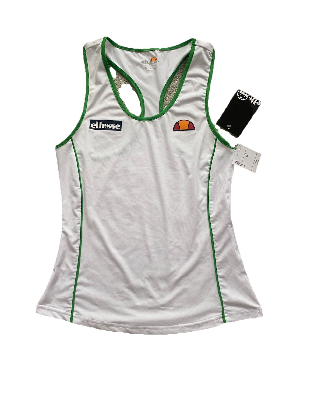Ellesse Sleeveless, tennis,top,Wilby Vest , In White , Size UK10 Us6 Eu38