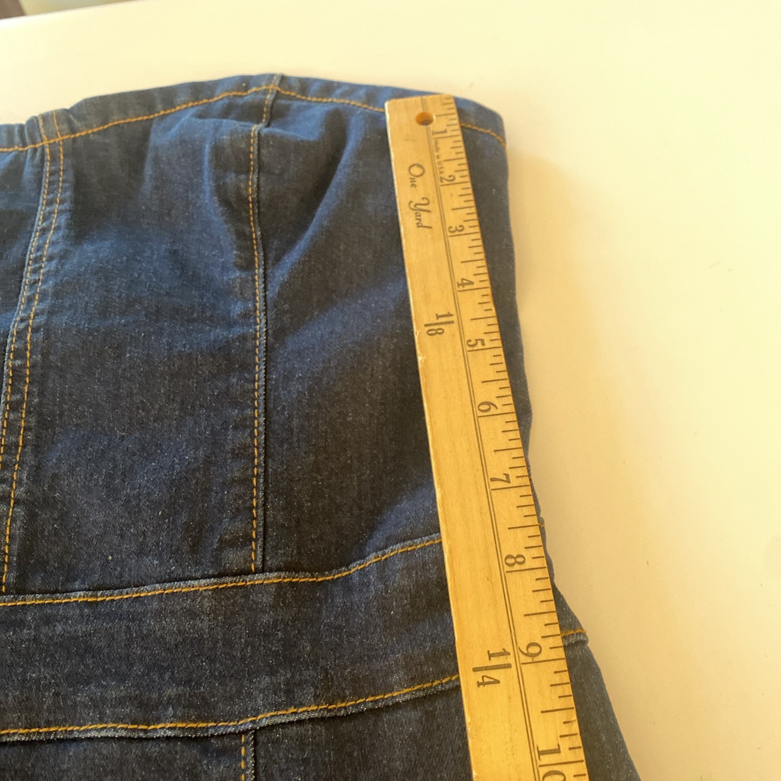 Denim Strapless Maxi Dress Western Nashville Texas L 8-10 SHEIN Fit&Flair
