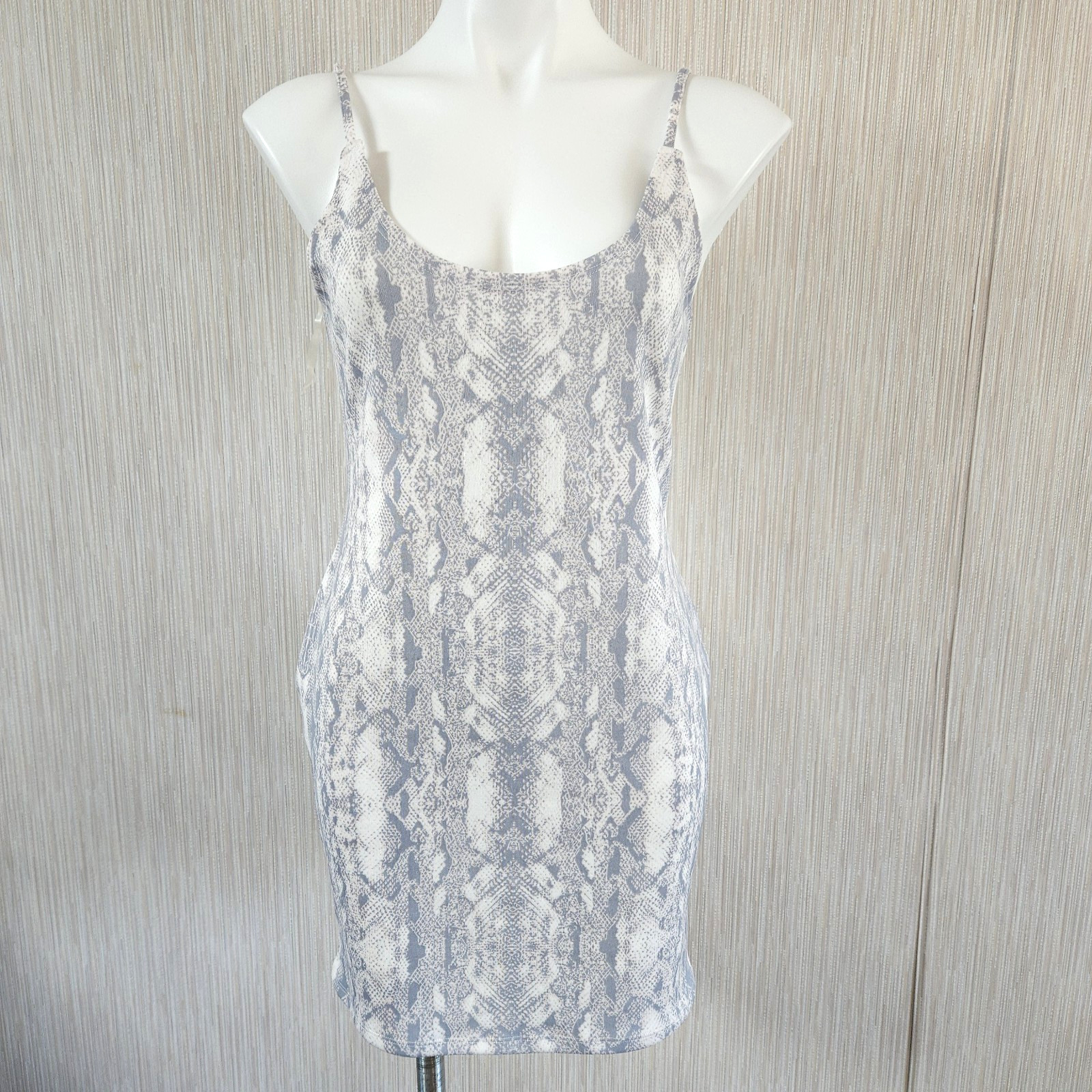 Ladies Snake Print Bodycon Dress Jr XL Short Fitted Sheath Python Animal Pattern