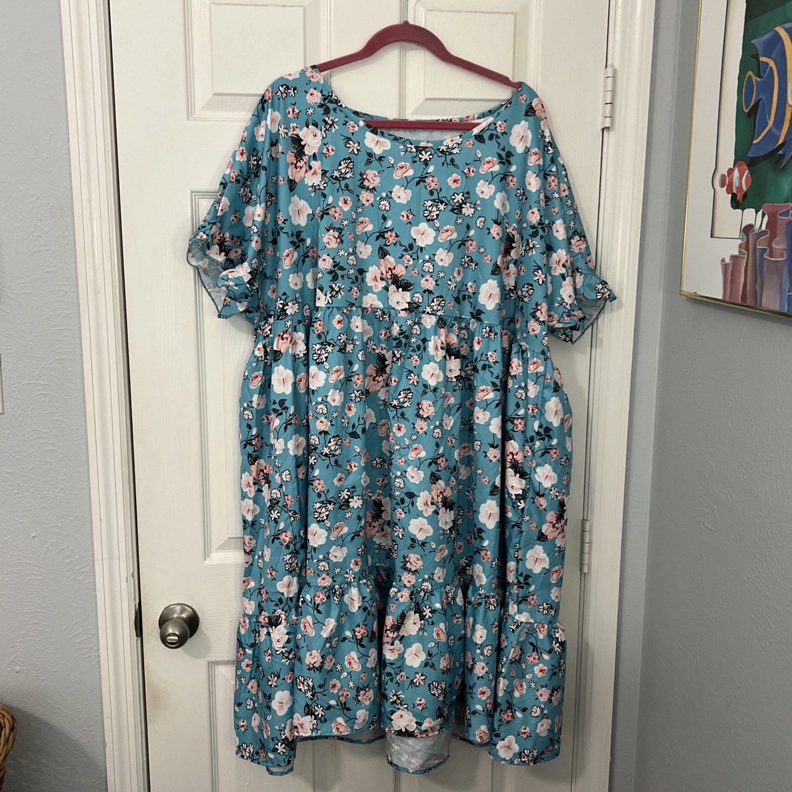 Pretty Floral Romantic Roses Spring / Summer Everyday Over The Head 5X Dress