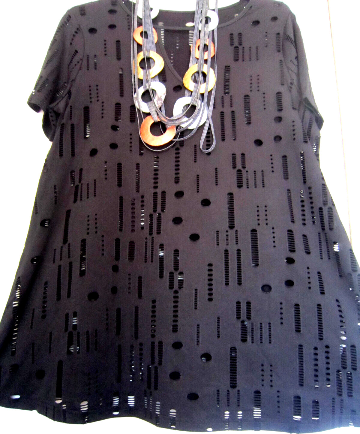 SHEIN ~ 1 XL ~ BLACK ~ ” HOLY” OVER DRESS/TUNIC ” ~ SHORT 32″in
