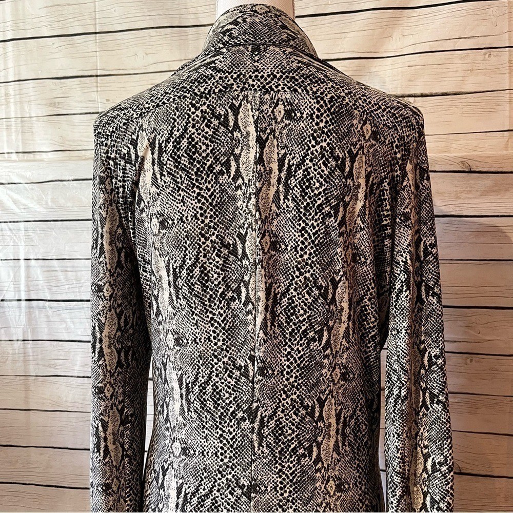 Norma Kamali Snakeskin Button Front Shirt Dress Size Medium
