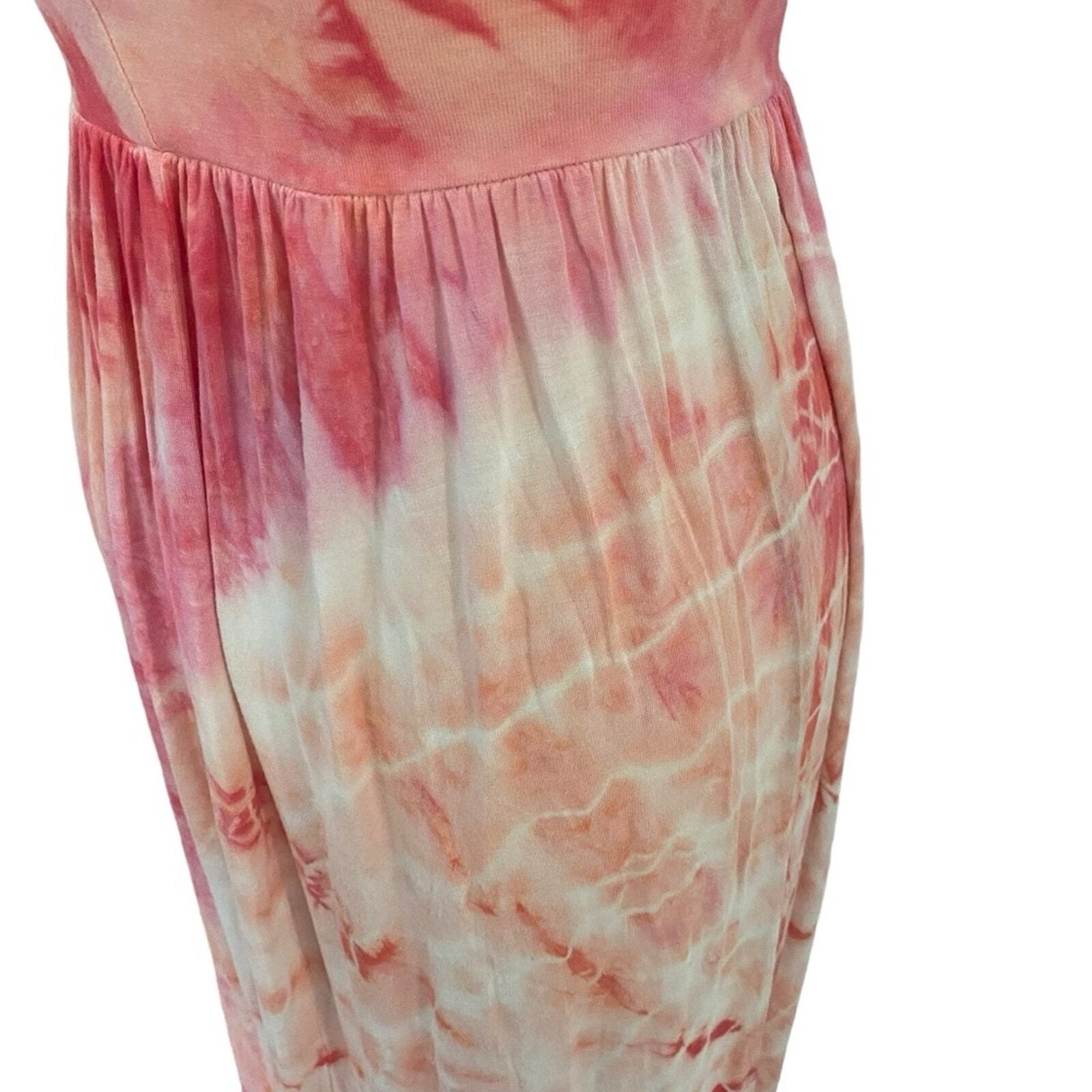 Love Tanjane Pink and Orange Tie-dye Maxi Dress Size Small Beach Resort Coastal