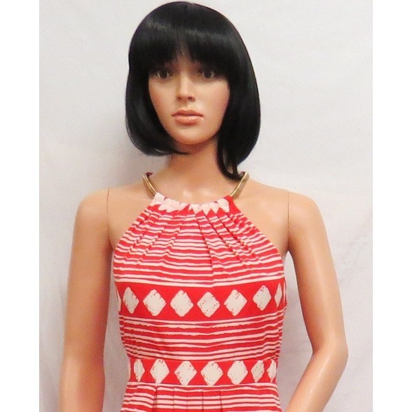 JESSICA HOWARD Coral Pink Red Chain Neck Halter Dress 10 New