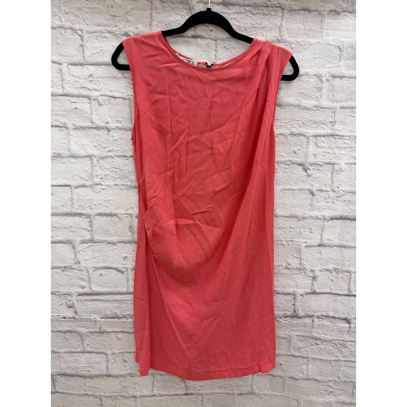 House of Dagmar Peachy Pink Side Ruched Sleeveless Sheath Dress Sz 36 US 4 S
