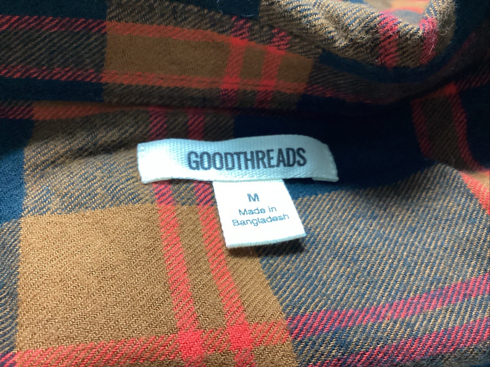 Goodthreads Women Medium Rustic Flannel Long-Sleeve Popover Shirt Dress Pock New