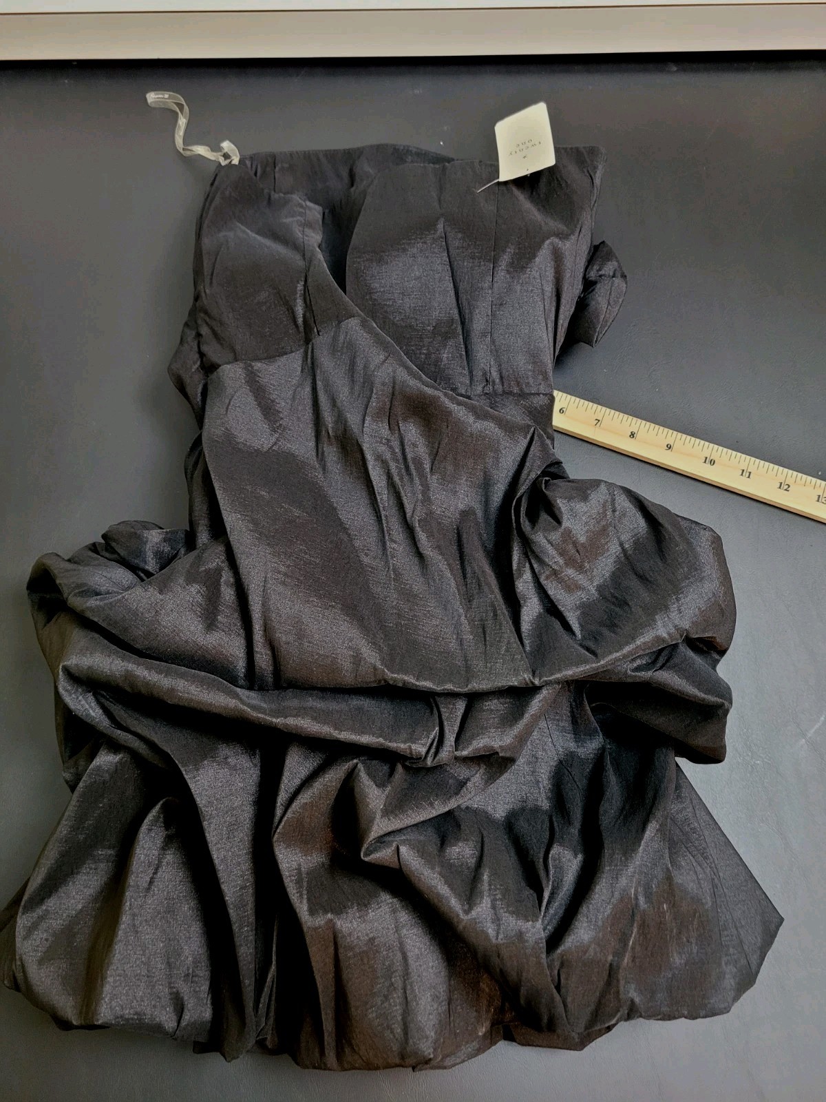 NWT Forever 21 Formal Black Strapless Dress Shiny Look Various Short Small
