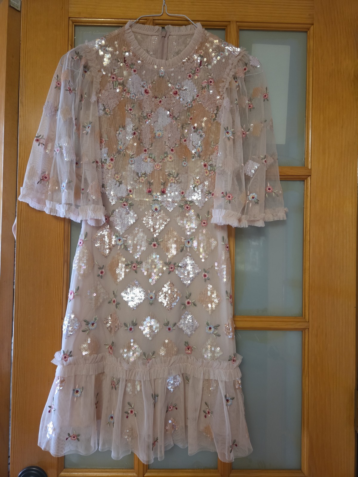 Needle And Thread Like Pink Dress Size 2 With Sequence And Embroidery Design