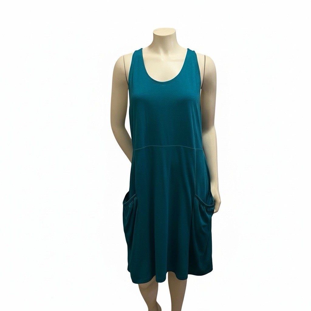 Eastern Mountain Sports EMS Wool Blend Tank Dress Womens XL Teal Pockets Travel