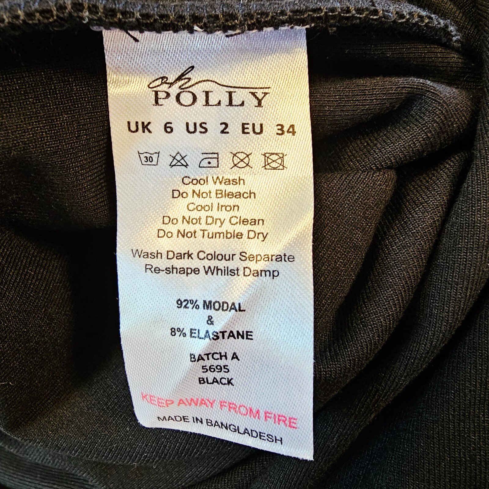 Oh Polly Backless Maxi Dress Size UK 6 Black Back Slit Stretch New with tags