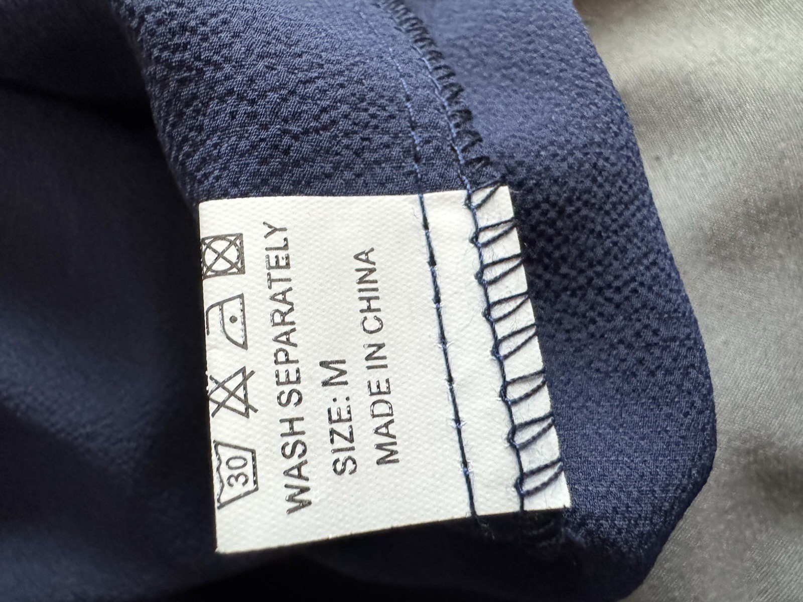 Weepinlee Navy Blue Long Sleeve Ruffle Faux-Wrap Mini Dress – Size M