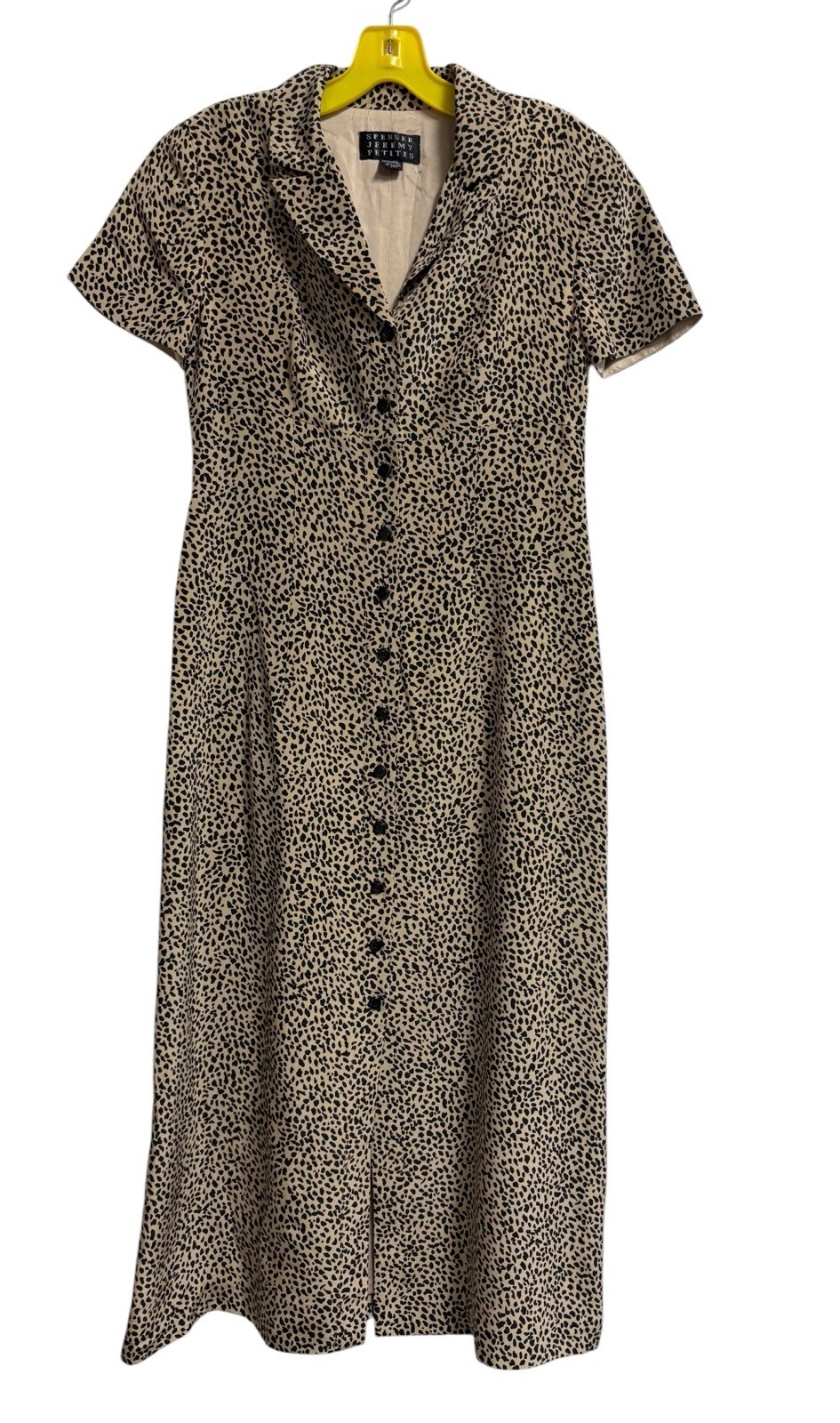 Vintage Spenser Jeremy Petites 2 Silk Animal Print Midi Dress Lined EUC