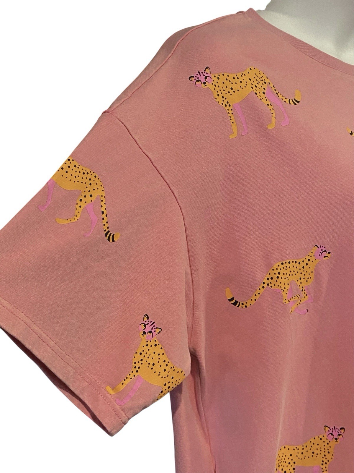 Blue Velvet Clothing Pink Leopard Cheetah T Shirt Dress Womens Size XL NWT