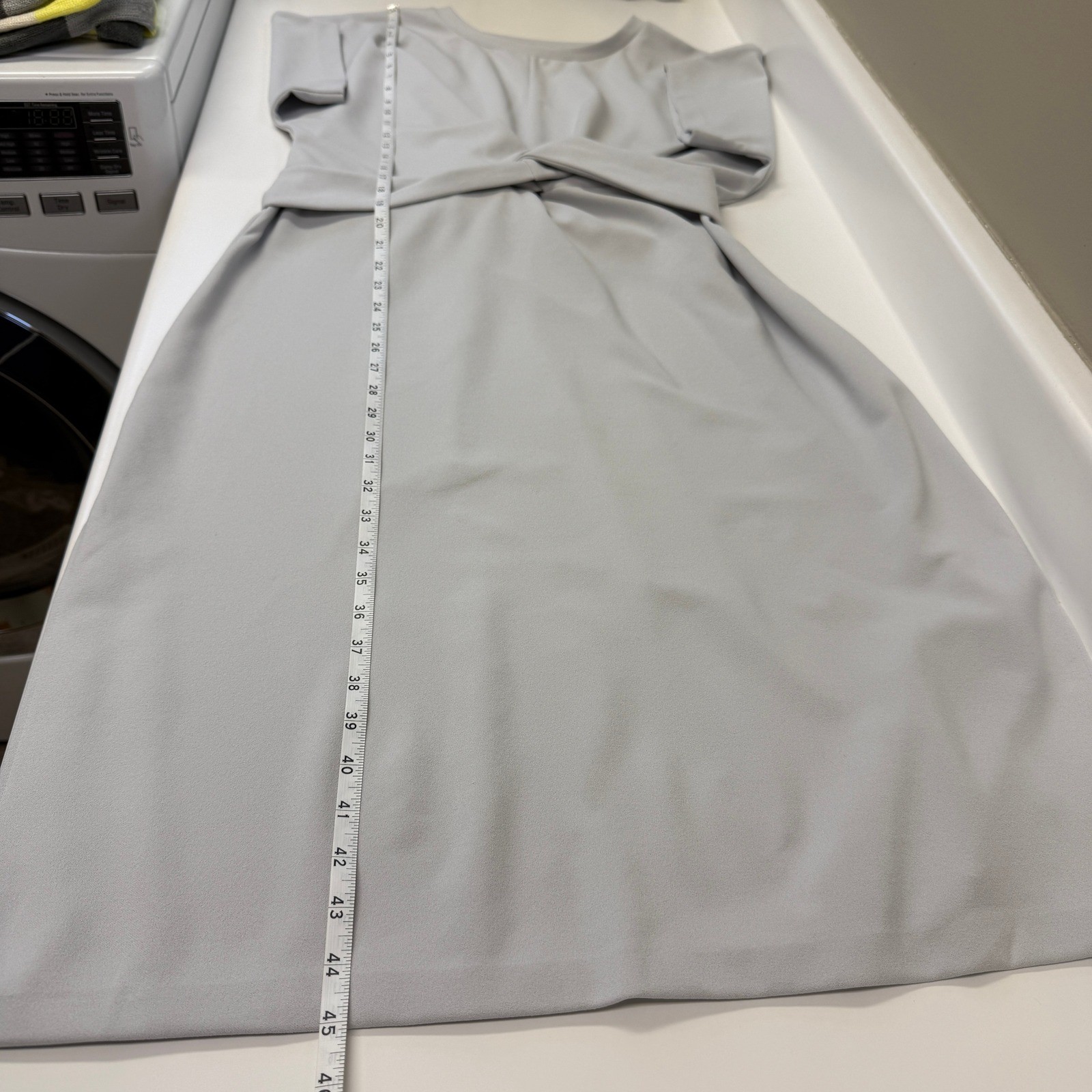 ALEXIA ADMOR Womens Knot-Waist Midi Shift Dress Slate Size XL Career Executive