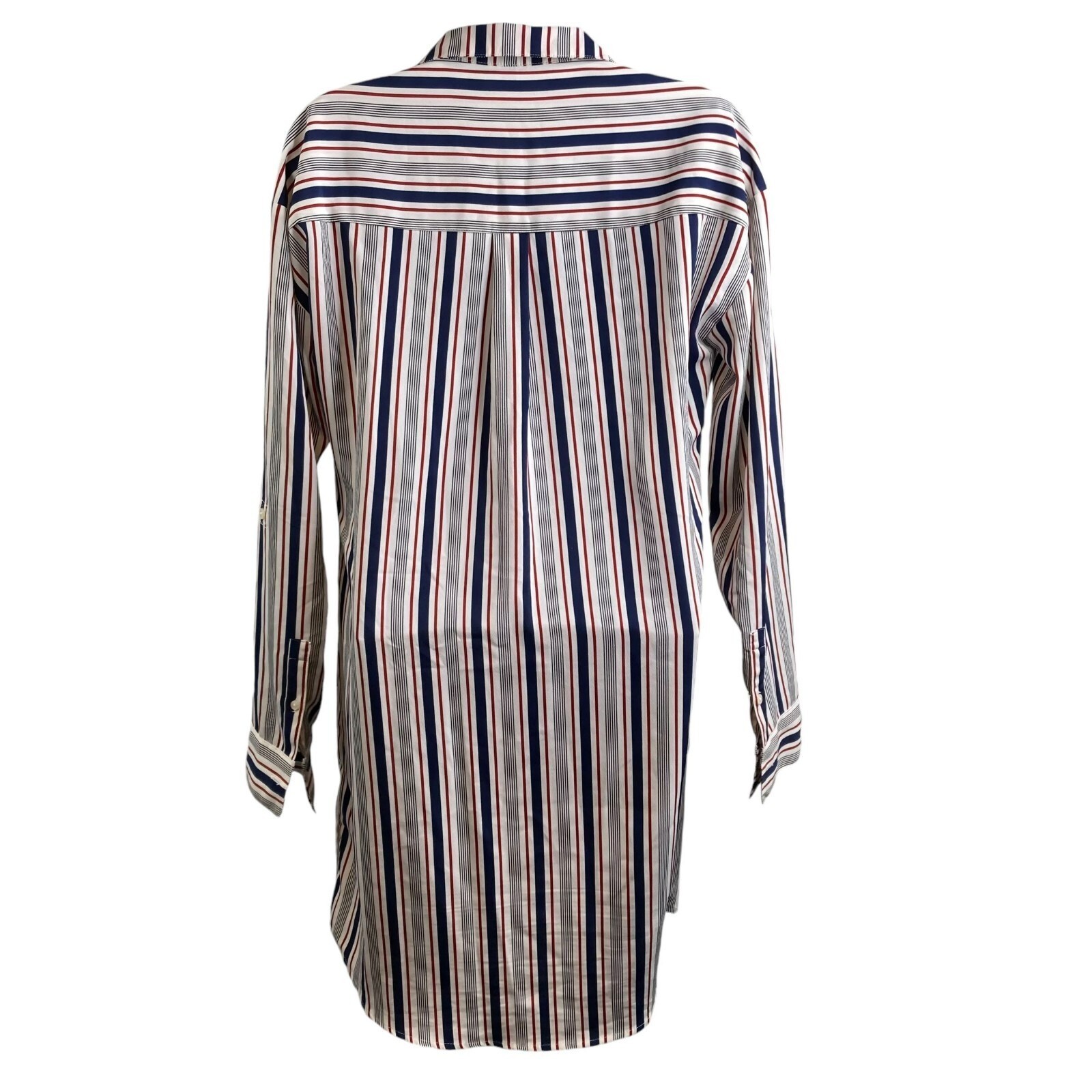 Express Vertical Striped Button-Up Shirt Dress Size S Classic Career Casual-Chic