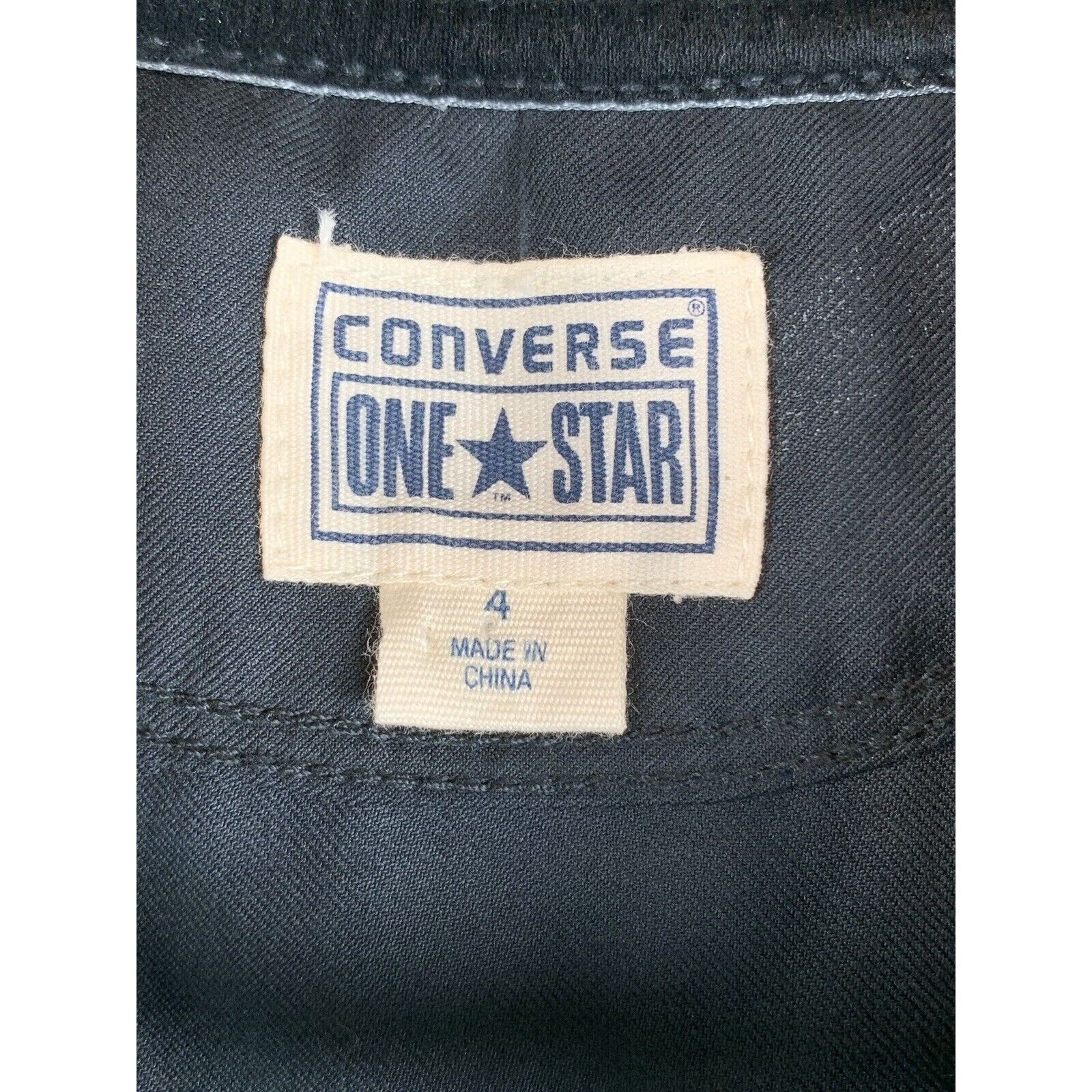 Converse One Star Sleeveless Cotton Black Dress Ladies Size 4 Button front NEW