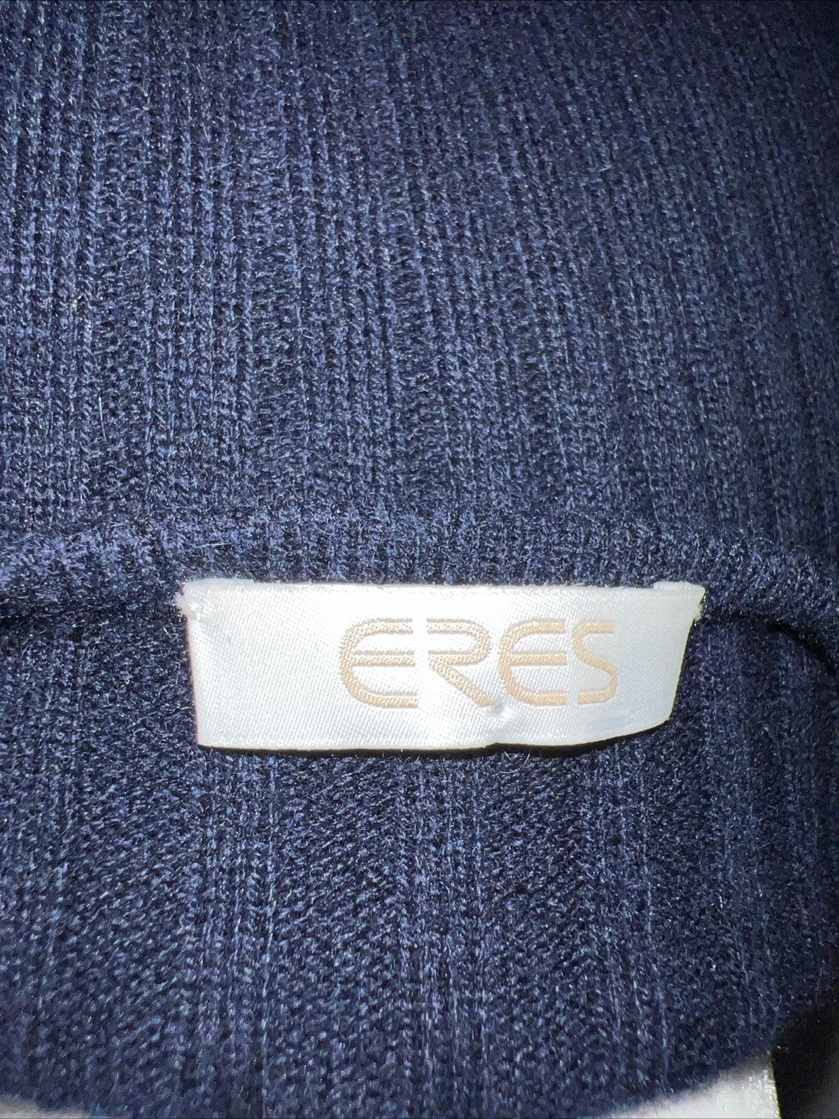 ERES Flirt Navy Wool-Cashmere Blend Buttoned Ribbed-Knit Cardigan Dress size S
