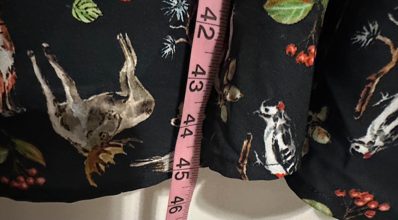 New Womens Eloquii Dress Size 26 Plus Black Woodland Animals Fox Moose Ruffles