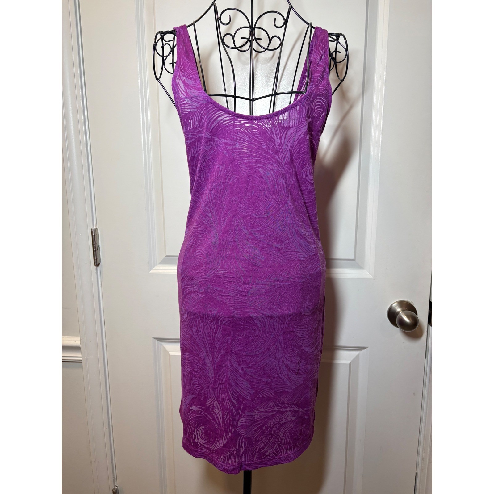 Intimately Free People Purple Burnout Swirl Slip Dress/Sleeveless Tank -Medium