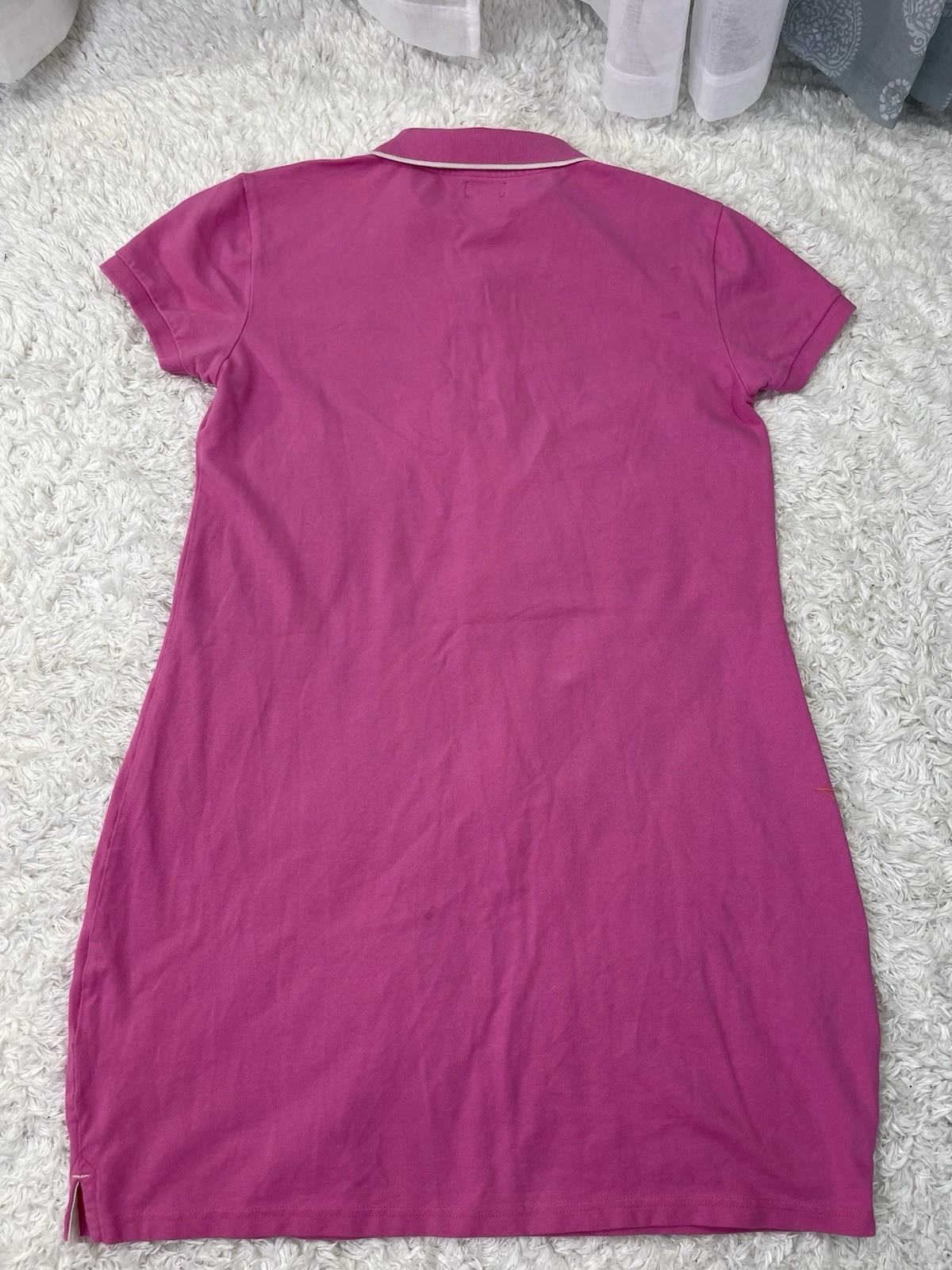 U.S. Polo Assn. Pink Solid Polo Shirt Dress Collared Short Sleeve Knee Length M