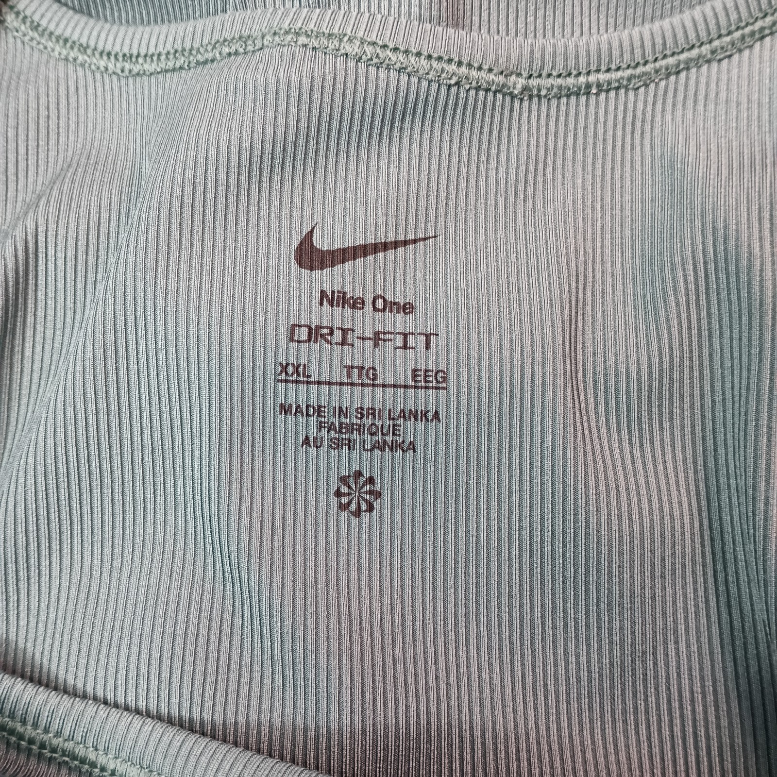 Nike One Women’s Green Capsule Ribbed Dress With Shorts Size 2XL FQ7865-361 New