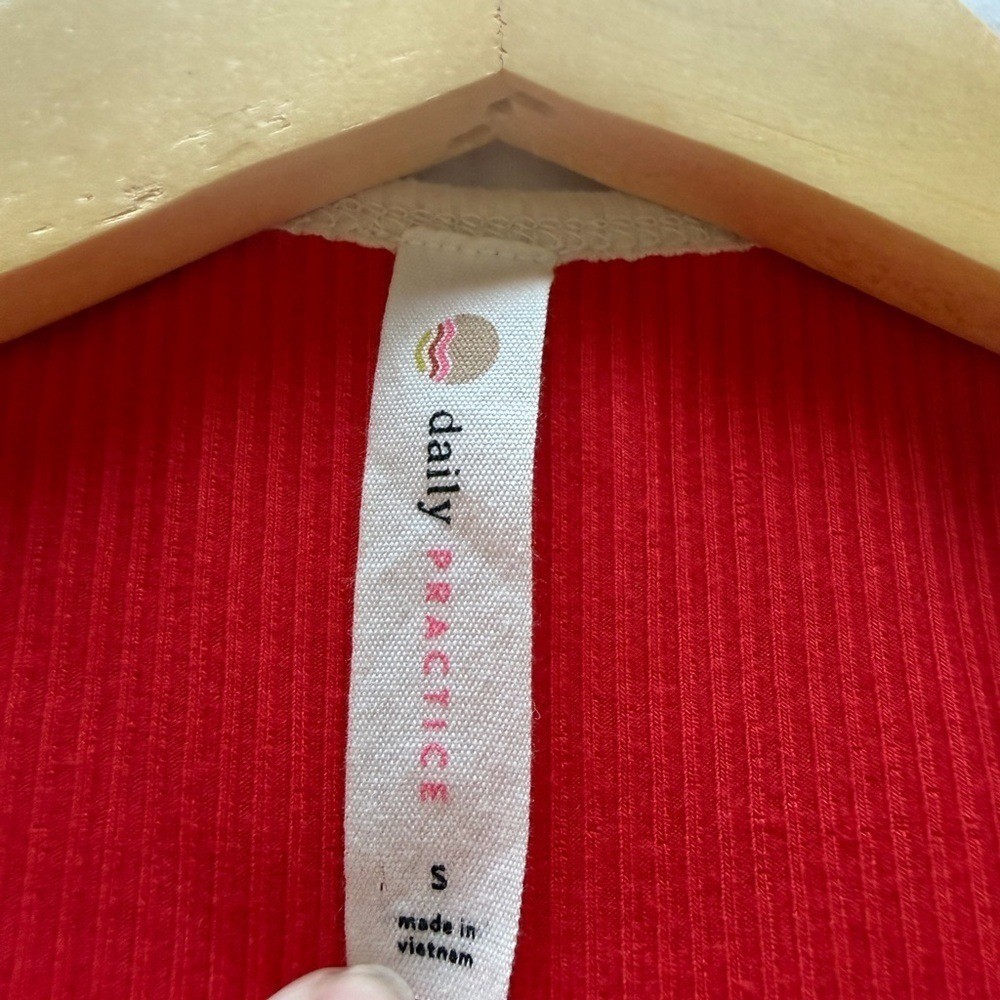 Anthropologie Daily Practice Red Ribbed Tank Tennis Dress with White Trim