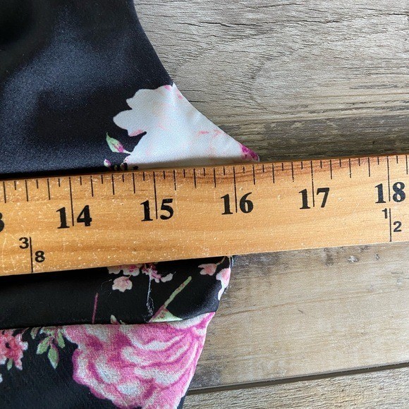 City Studio 90s Y2K Satin Chiffon Floral Maxi Dress Sz S Fairy Ruffle Cowl Neck