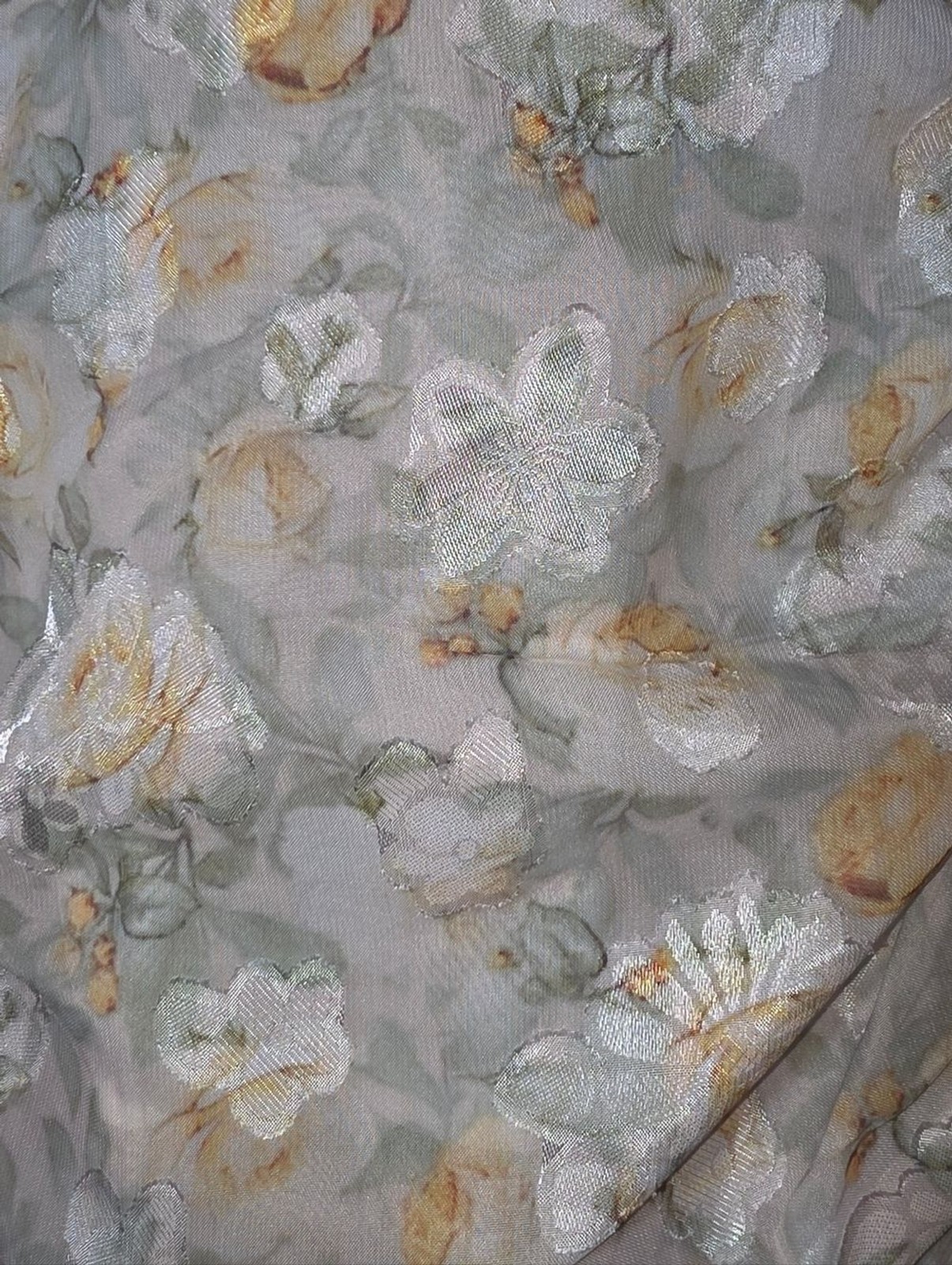 Mika & Gala Floral Burnout Jacquard Mini Dress Ruched High Neck Bow Back 8