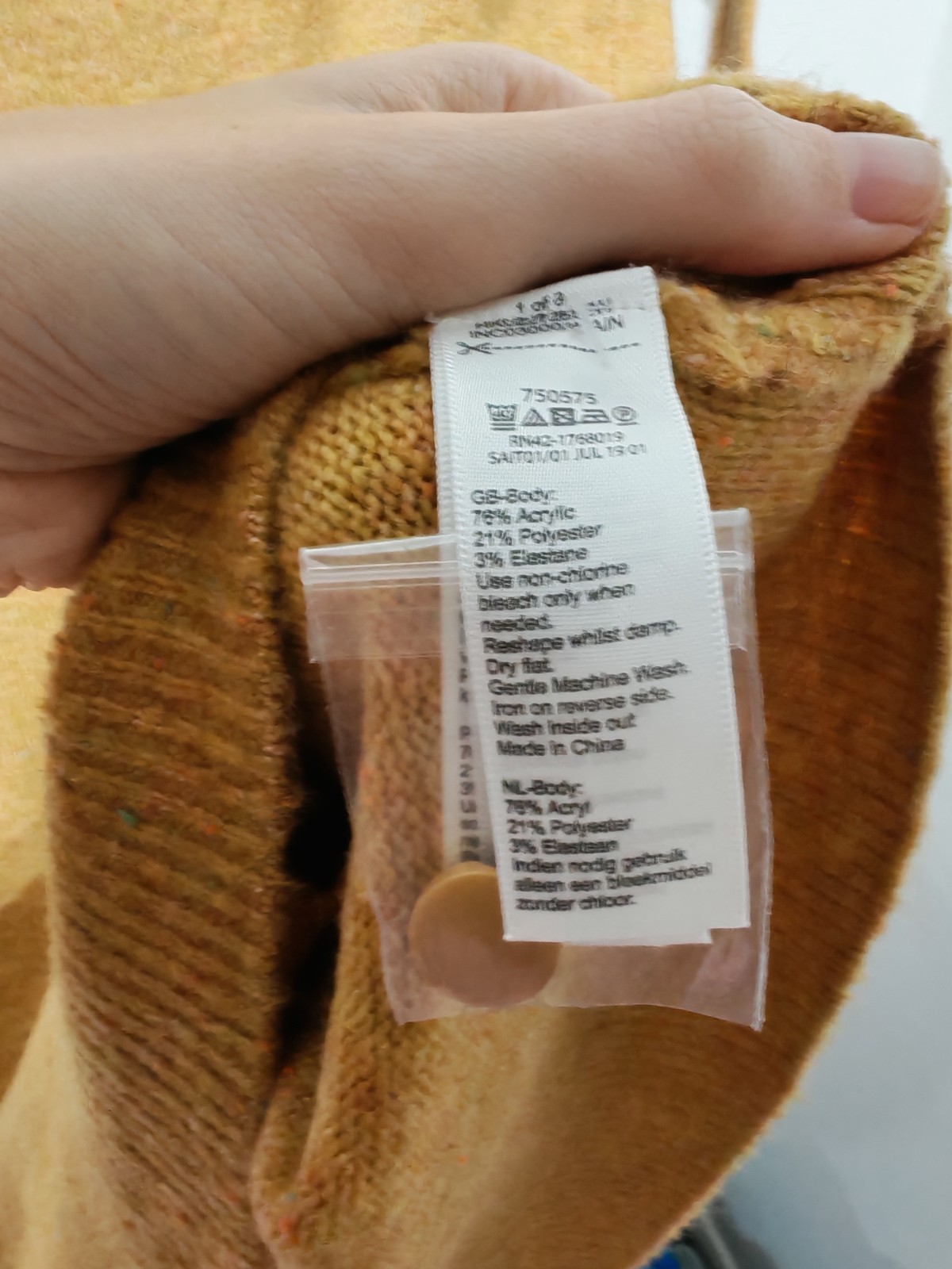 Monsoon mustard yellow brown knitted jumper dress M 14
