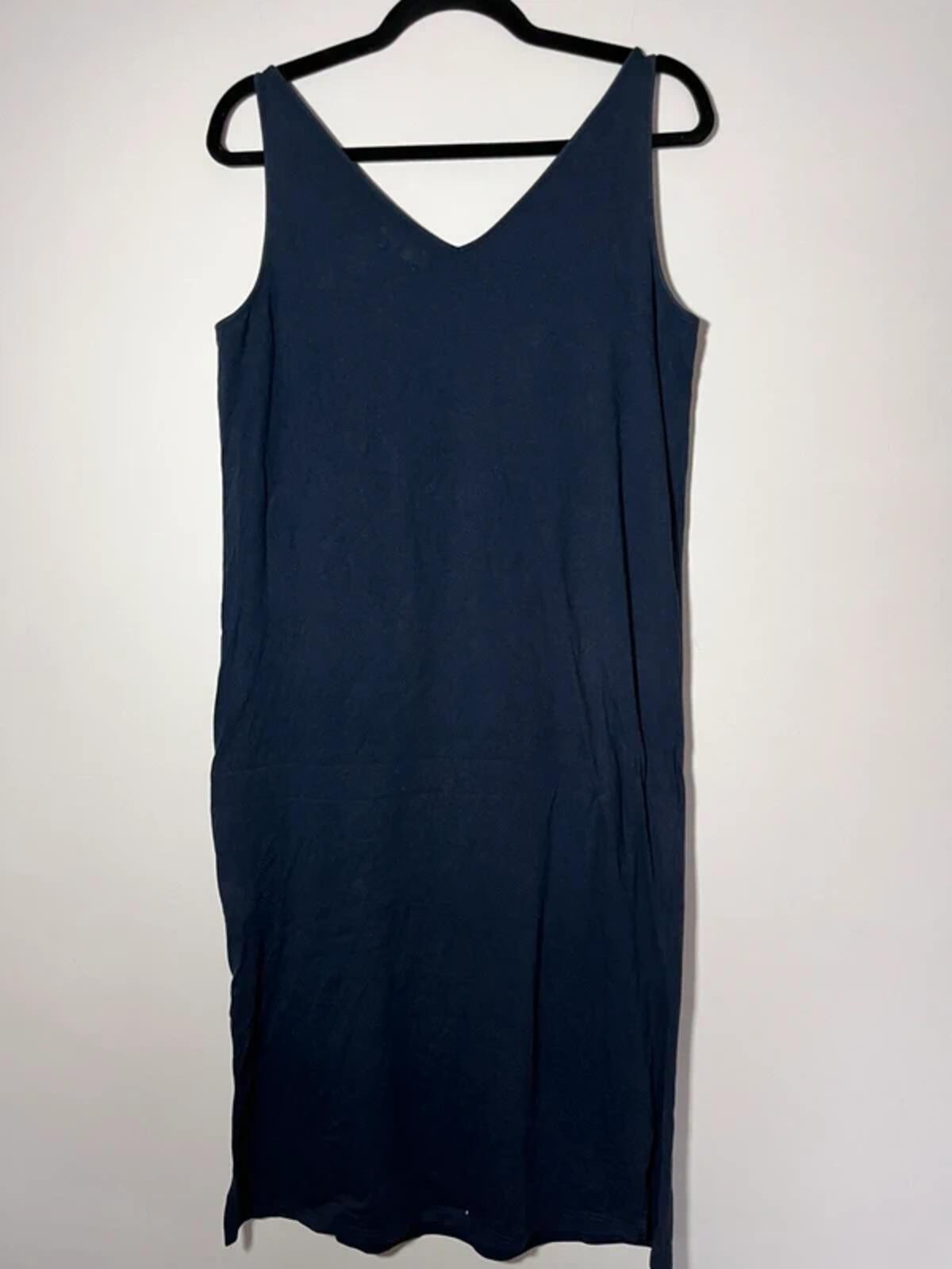 Hush Navy Cotton Modal V-Neck Maxi Dress – Size S, UK 8