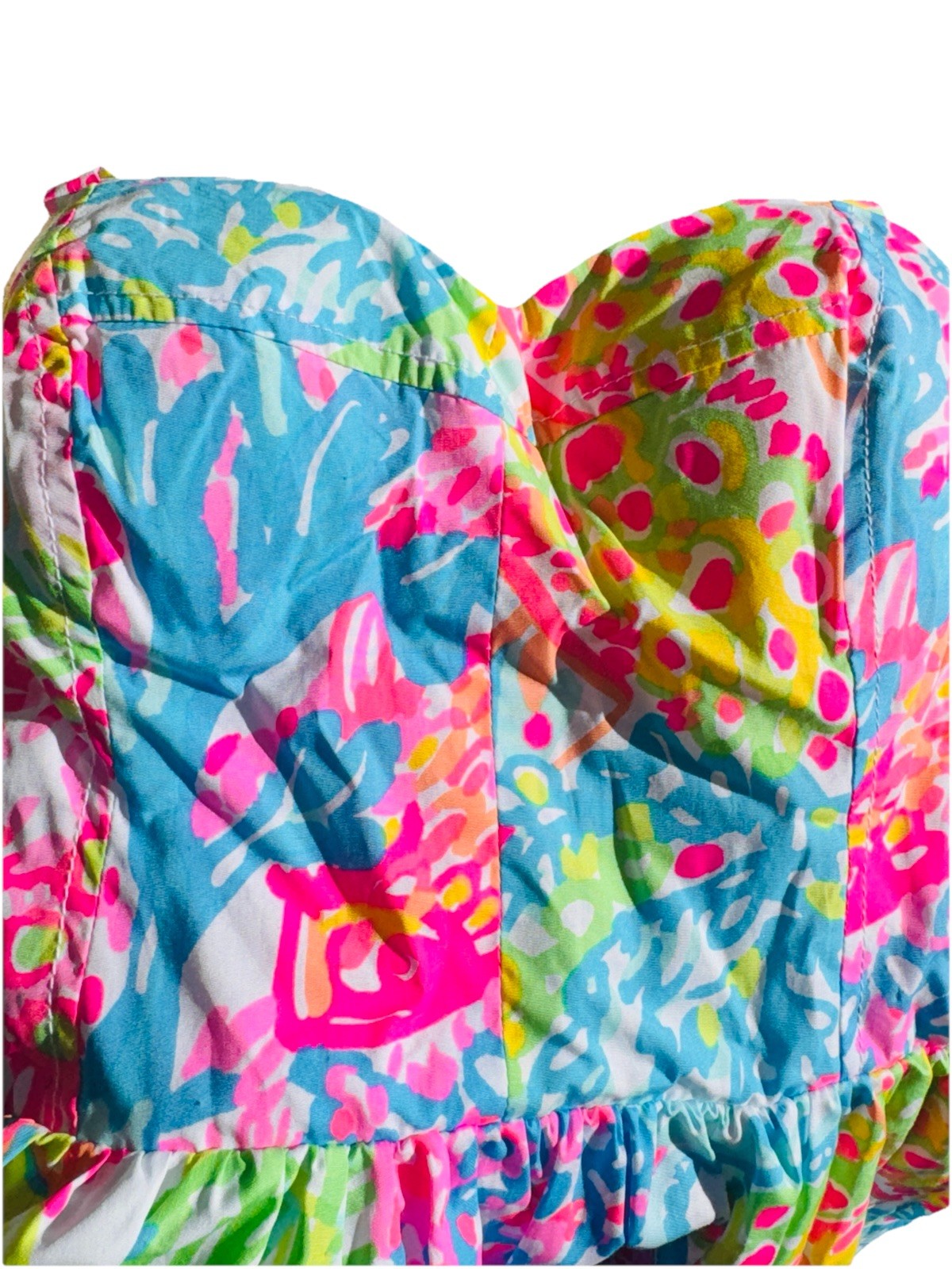 Lilly Pulitzer Ardleigh Lovers Coral Size 0 XS Bright Multicolor Floral Neon EUC