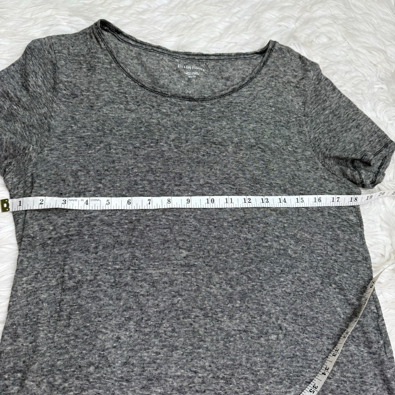 Eileen Fisher Hemp Organic Cotton Mini-Stripe Dress In Black/Ecru Size XS