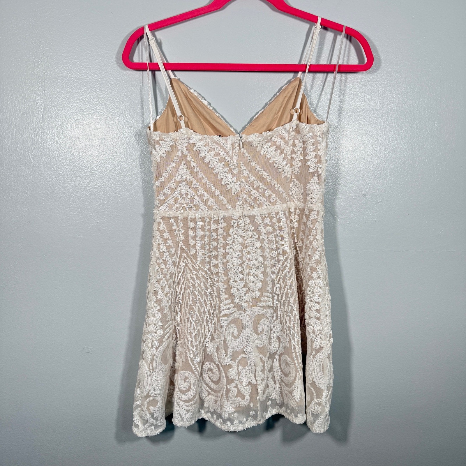 Superdown M Embellished White Lace Tiff Mini Dress Bridal Sorority Formal