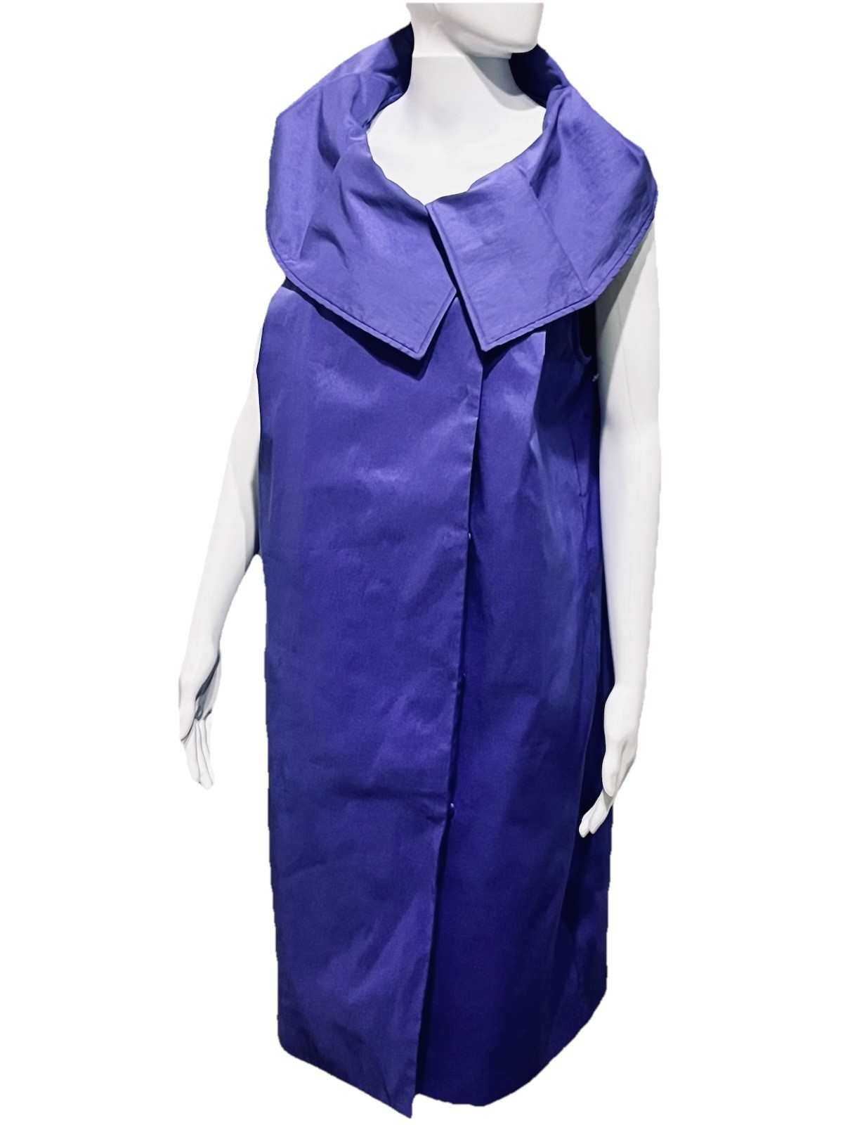 SAMUEL DONG TRENCH COAT DRESS (Periwinkle) Plus Size XL / 16 High Collar Bust 46